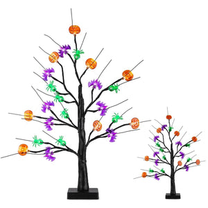 2-Pack: Lighted Halloween Trees with Timer and Adjustable Twigs — view 4