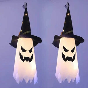 2-Piece Set: Glowing Ghost Witch Hat Halloween Decorations — view 1