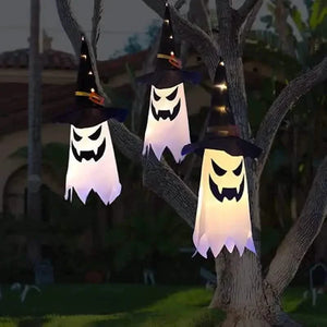 2-Piece Set: Glowing Ghost Witch Hat Halloween Decorations — view 3