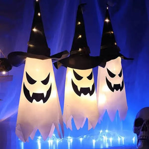 2-Piece Set: Glowing Ghost Witch Hat Halloween Decorations — view 7