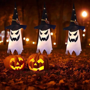 2-Piece Set: Glowing Ghost Witch Hat Halloween Decorations — view 4