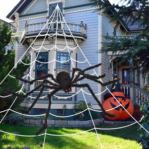 200" Halloween Spider Web and 59" Giant Spider Decoration — view 1