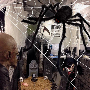200" Halloween Spider Web and 59" Giant Spider Decoration — view 6