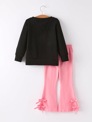 Halloween Black Top + Pink Bell Bottoms — view 8