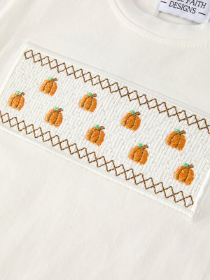 Halloween & Thanksgiving Pumpkin Smock Embroidered Plaid Boys 'Set — view 5