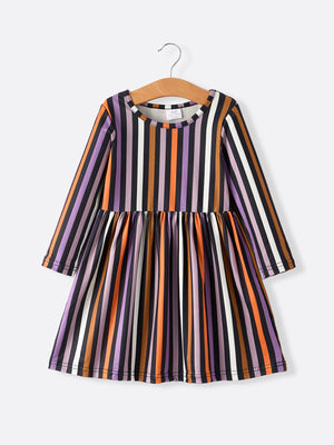 2 Piece Halloween Ghost Striped Girls Dress Set — view 3