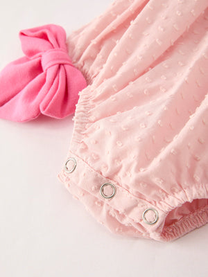 Autumn Halloween Light Pink Ghost Embroidery Smock Floral Girls Romper — view 5