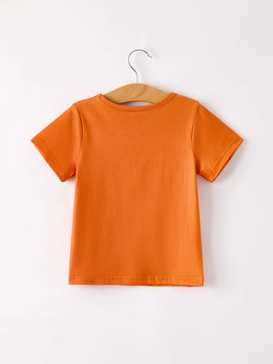 Fall Thanksgiving/Halloween  Leopard Short sleeve O-neck T-shirt — view 2