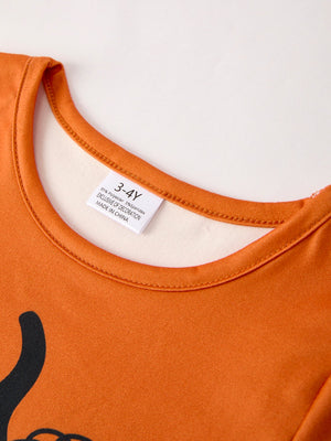 Fall Thanksgiving/Halloween  Leopard Short sleeve O-neck T-shirt — view 3
