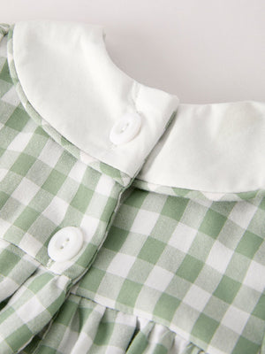 Fall Halloween & Thanksgiving Applique Plaid Girls Bloomers Romper Set — view 10