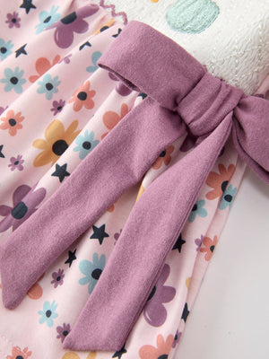 Halloween Thanksgiving Pumpkin Floral Bow Bloomer Set — view 5