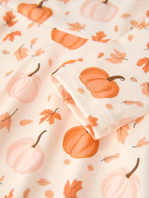 Halloween Thanksgiving Pumpkin Girls Dress Long Sleeve — view 4