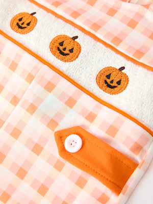 Halloween Pumpkin Plaid Boys JonJon — view 4