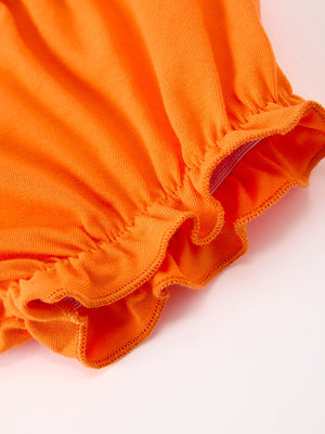 Halloween Pumpkin Plaid Girls Bloomer Set — view 5