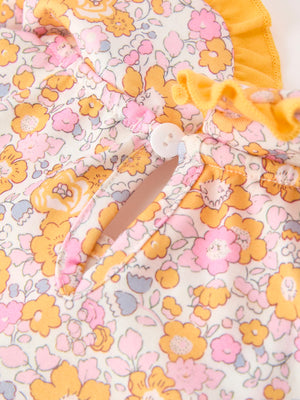 Halloween Pumpkin Floral Girls Dress — view 5