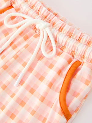 Halloween Pumpkin Plaid Boys Pants Set — view 5
