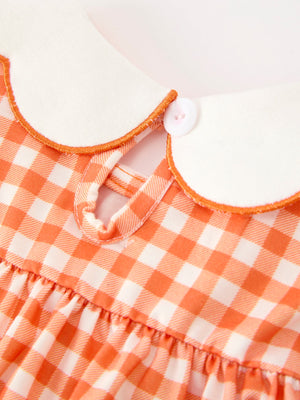 Thanksgiving Halloween Pumpkin Puff Sleeve Girls Bloomer Set — view 6