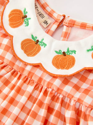 Thanksgiving Halloween Pumpkin Puff Sleeve Girls Bloomer Set — view 7