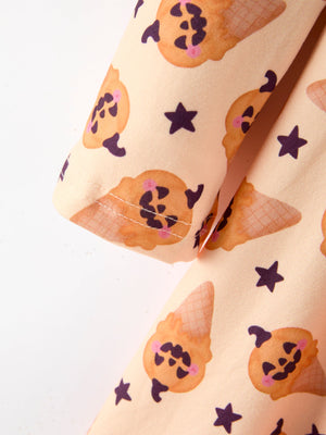 Halloween Pumpkin Girls Long Sleeve Dress — view 4