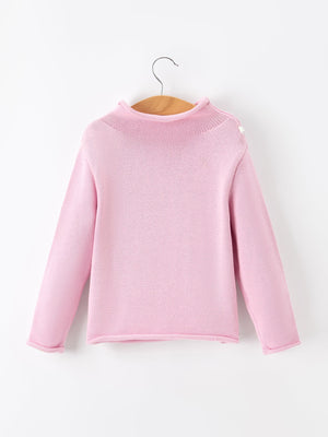 Girls Ghost Bow Knit Sweater Halloween Cute Embroidered Pullover — view 2