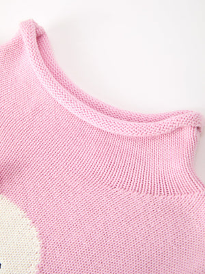 Girls Ghost Bow Knit Sweater Halloween Cute Embroidered Pullover — view 3