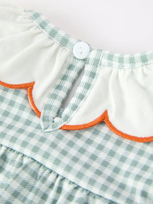 Halloween Thanksgiving Embroidered Pumpkin Girls Bloomer Set — view 9