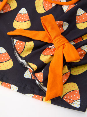 Halloween Candy Corn Mommy and Me Pajama Set Matching Lounge Set — view 11