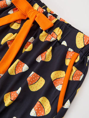 Halloween Candy Corn Mommy and Me Pajama Set Matching Lounge Set — view 12