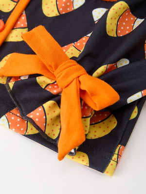 Halloween Candy Corn Mommy and Me Pajama Set Matching Lounge Set — view 6