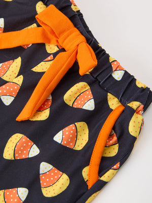 Halloween Candy Corn Mommy and Me Pajama Set Matching Lounge Set — view 7