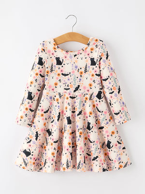 Halloween Black Cat Girls Twirl Dress — view 1