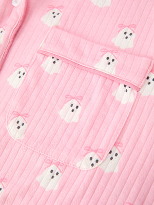 Halloween Ghost Mommy and Me Pajama Set Lounge Set — view 9