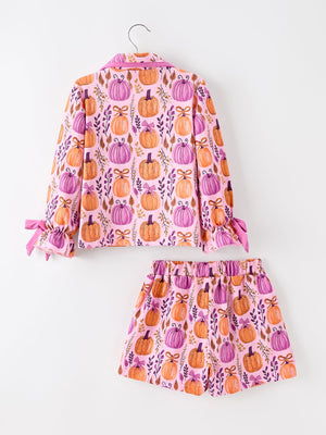Mommy & me Halloween Pumpkin Pajama Set — view 8