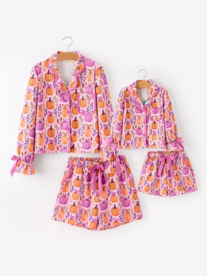 Mommy & me Halloween Pumpkin Pajama Set — view 1