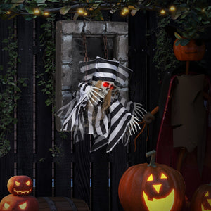 Animated Halloween Decoration 18 Inch Hanging Skull Prisoner — view 5