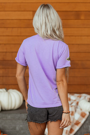 Wisteria Sequin Halloween Bat Patched Casual T Shirt — view 8