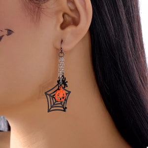 Halloween Spider Web Earrings — view 2