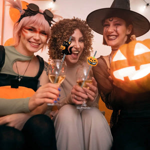 24-Pieces: Halloween Party Striped Decorative Paper Straws — view 11