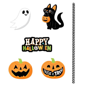 24-Pieces: Halloween Party Striped Decorative Paper Straws — view 4