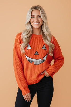 Halloween Drop Shoulder Long Sleeve Round Neck Sweater — view 1