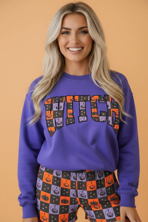 Halloween Witch Long Sleeve Top & Checker Shorts Set — view 1