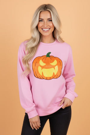 Halloween Embroidered Jack-O-Lantern Sweatshirt — view 1
