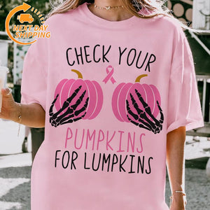 "In October We Wear Pink" Horror Halloween Breast Cancer Shirt – Support Squad Tee, Cancer Survivor Apparel — view 6