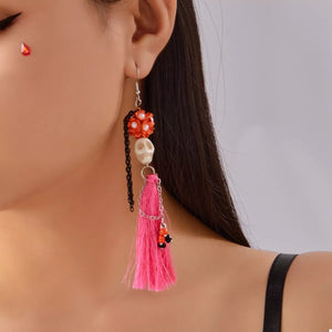Halloween Ghost Tassel Drop Earrings — view 2