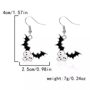 Halloween Bat Drop Earrings — view 5