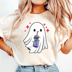 Funny Skeleton Ghost Halloween T-Shirt - Spooky Graphic Tee, Ghost Lover Gift, Unisex Soft Cotton Shirt — view 1