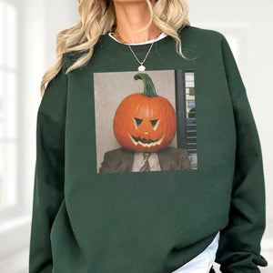Dwight Pumpkin Head Sweatshirt – The Office Halloween Merch — view 2