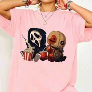 "Mini Halloween Popcorn" T-shirt - Cute Unisex Holiday Tee, Spooky Season Apparel — view 3