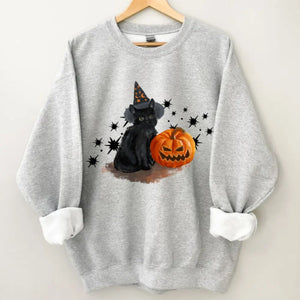 Spooky Cat Crewneck – Vintage Wash Halloween Cat Sweatshirt — view 2