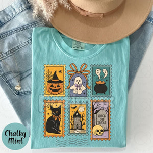 Halloween Cute Ghost Pumpkin Cat Shirt – Retro Ghost Tee, Spooky Cute Fall Outfit, Vintage Halloween Cat Shirt — view 2